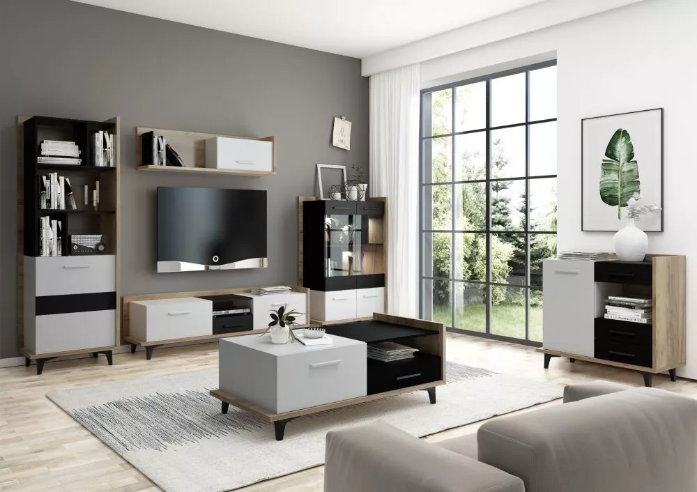 Sekcija Box Z1 Korpusa krāsa: ozols craft zelts, Elementu krāsa: melns + balts,