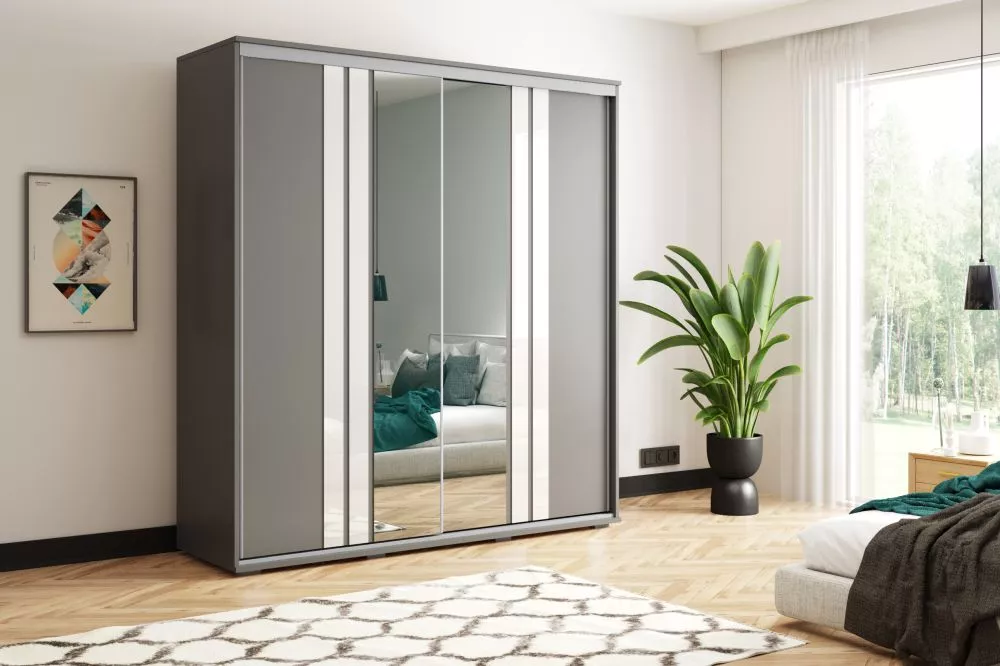 Skapis Modern A10 · Grafīts · 175 × 62 × 245 cm