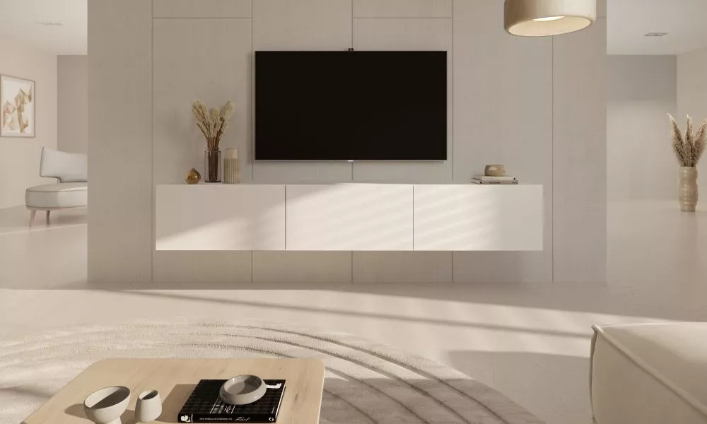 TV tumba Dallas RTV · Balts · 180 × 35 × 29 cm