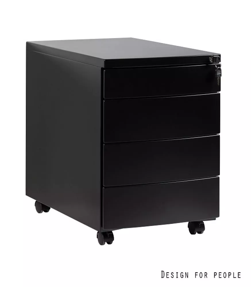 Kumode Kontener RP-04 · Melns · 39 × 56 × 56 cm