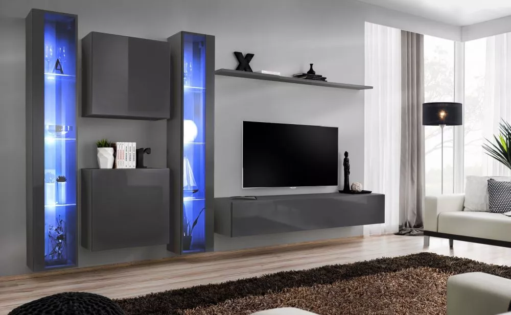 Sekcija Switch 16 · Grafīts · 330 × 40 × 180 cm