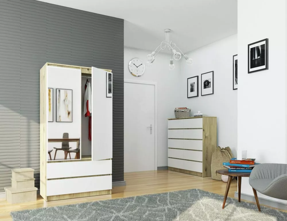 Skapis S902D2SZ Mirror · 90 × 51 × 180 cm