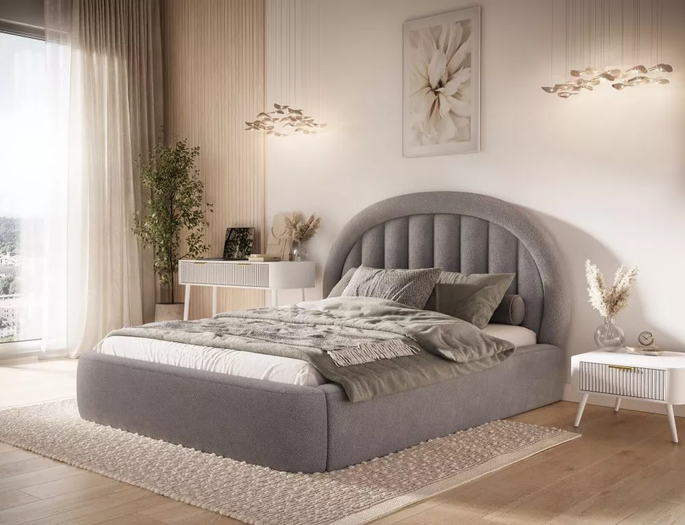 Gulta Tapedo Standard ar stelāžu Guļamvietas platums: 140 cm, Guļamvietas garums: 200 cm, · Pelēks · 166 × 221 × 131 cm
