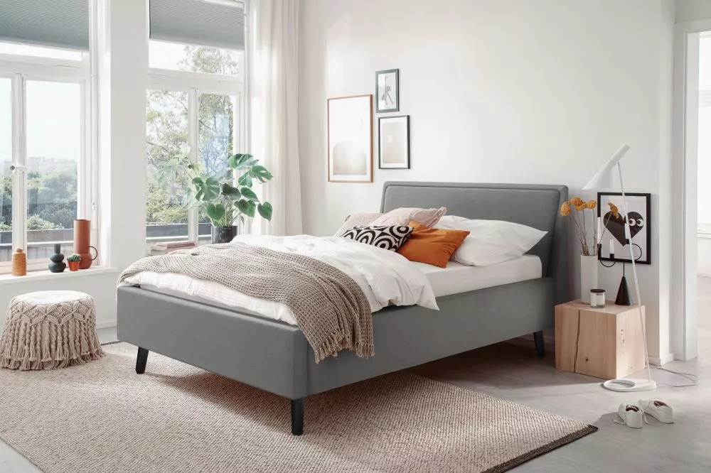 Gulta Frieda Black Basic Standard Guļamvietas platums: 140 cm, Guļamvietas garums: 200 cm, · Pelēks · 156 × 224 × 105 cm