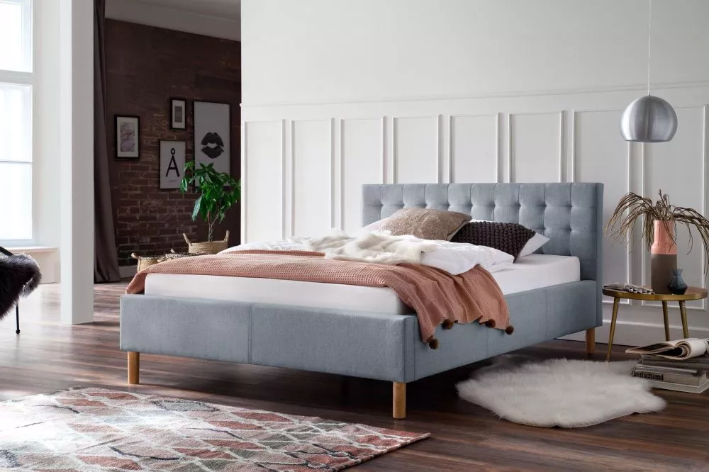 Gulta Malin Basic 140x200 Standard Guļamvietas platums: 140 cm, Guļamvietas garums: 200 cm, · Gaiši zils · 156 × 218 × 9