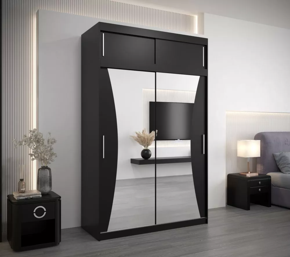 Skapis Monaco Premium · Melns · 150 × 62 × 240 cm