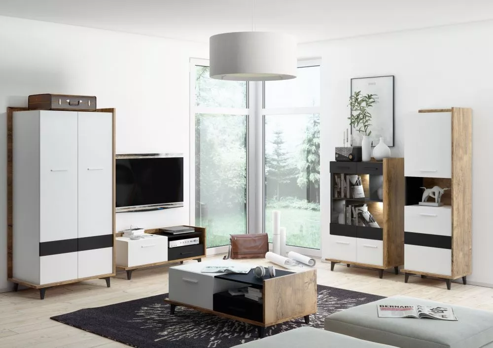 Sekcija Box Z5 Korpusa krāsa: ozols burgund, Elementu krāsa: melns + balts,