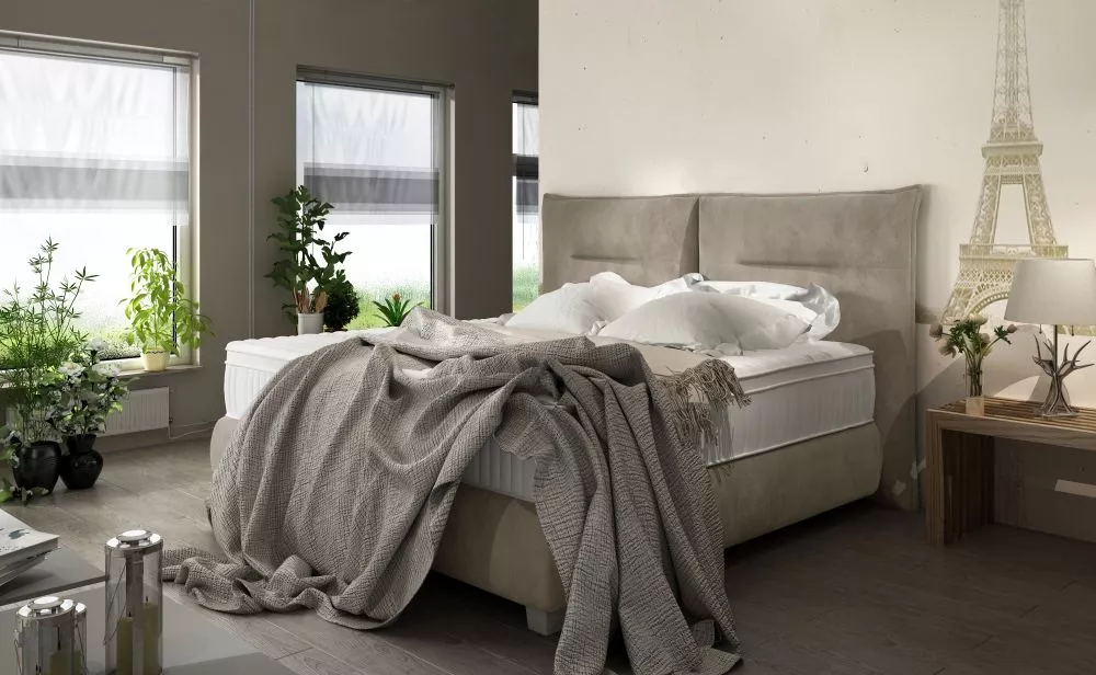 Gulta Fog Standard Guļamvietas platums: 140 cm, Guļamvietas garums: 200 cm, · Kapučino · 164 × 225 × 120 cm