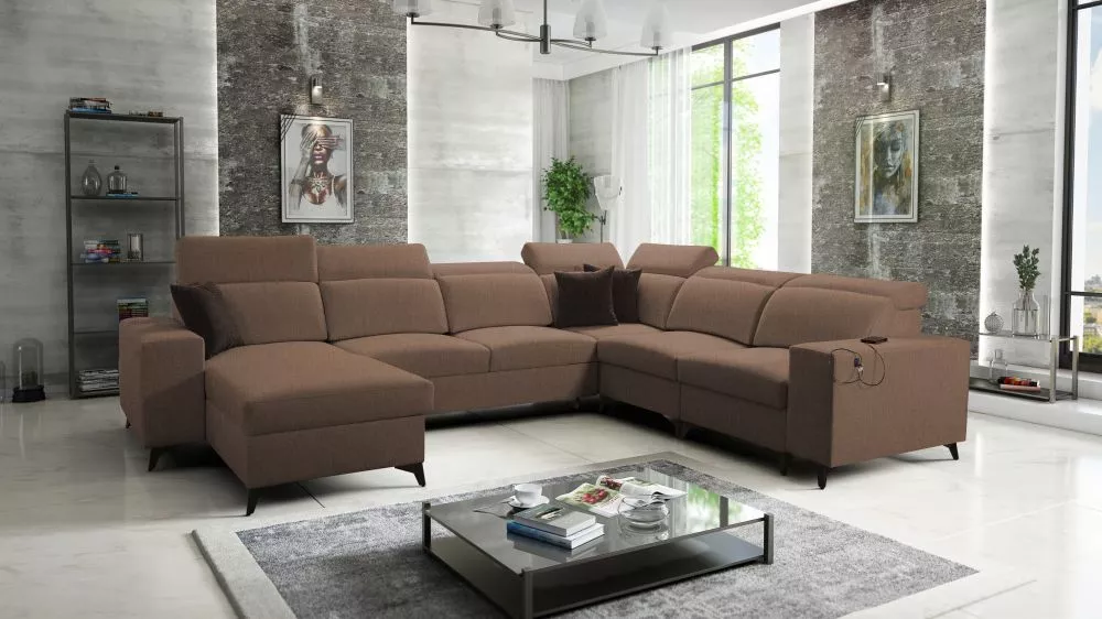 Dīvāns Bartone 8 Mix Standard · Brūns · 283 × 361 × 83 cm