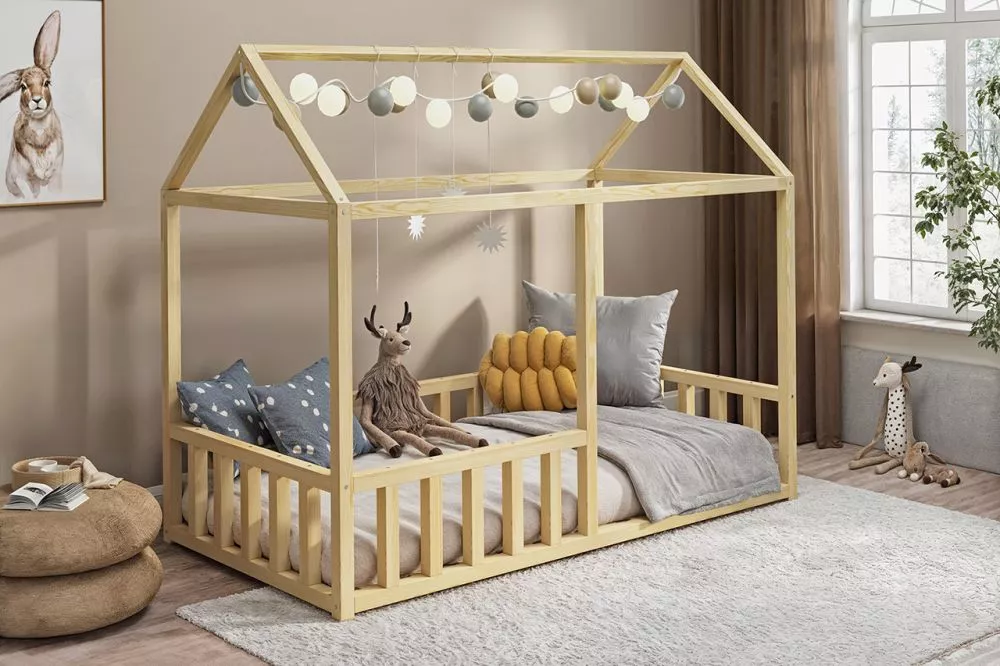 Bērnu gulta Haus Parter Guļamvietas platums: 80 cm, Guļamvietas garums: 160 cm, · Priede · 88 × 168 × 145 cm