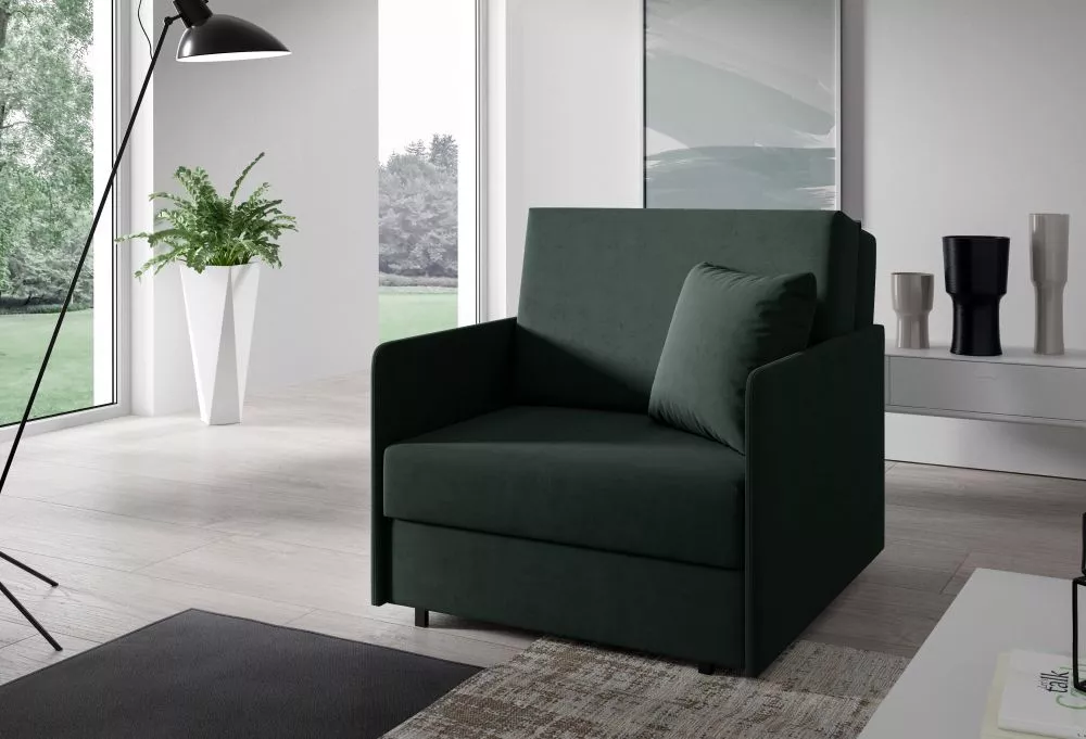 Mīksts krēsls Americano 166 standard Sēdvietas dziļums: 60 cm, · Tumši zaļš · 90 × 90 × 85 cm