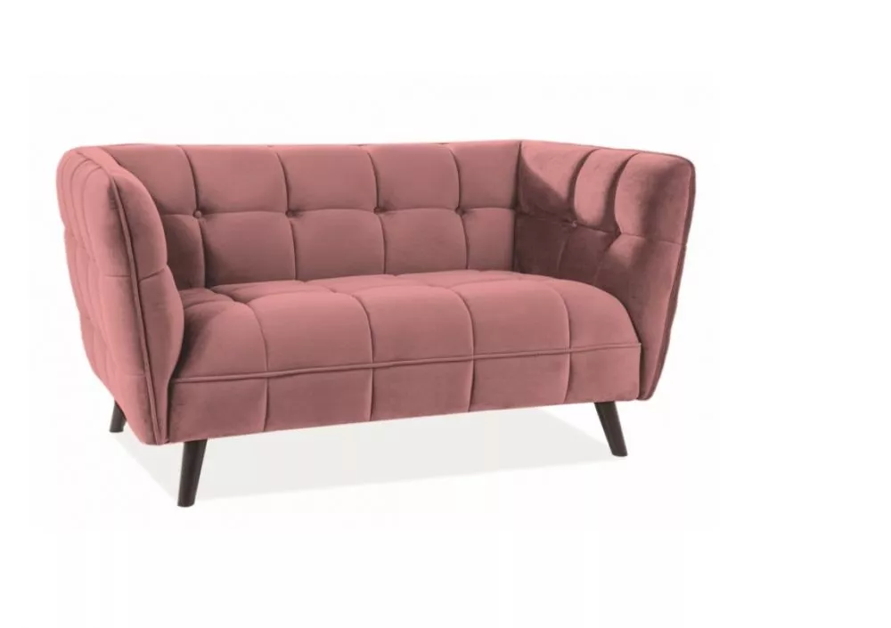 Dīvāns Castello Velvet 2 · Rozā · 60 × 145 × 78 cm