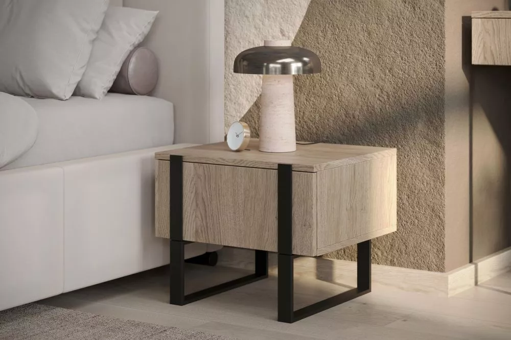 Naktsgaldiņš Verica SN50 1SZ Black Set · Ozols · 50 × 45 × 40 cm