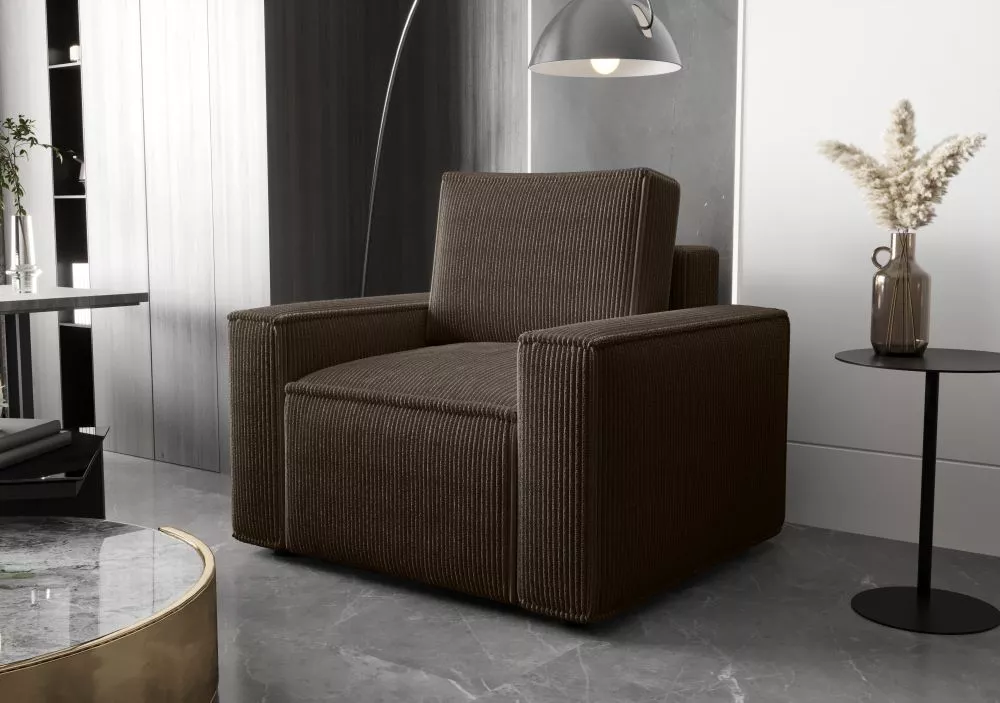 Mīksts krēsls Ambro 1S standard · Tumši brūns · 102 × 90 × 85 cm