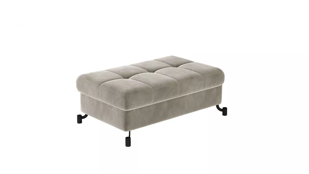 Pufs Lorelle P Standard Auduma numurs: Paros 02, · Gaiši pelēks · 100 × 45 × 70 cm