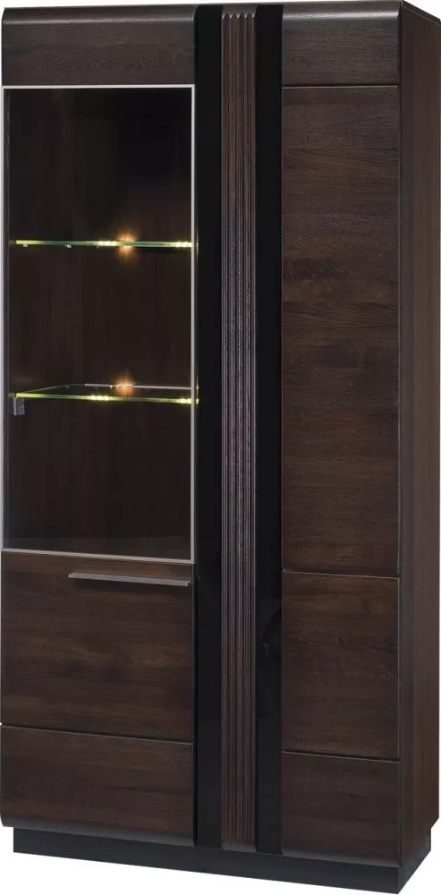 Sekcija Porti 12 ar LED · Ozols šokolādes · 95 × 42 × 198 cm