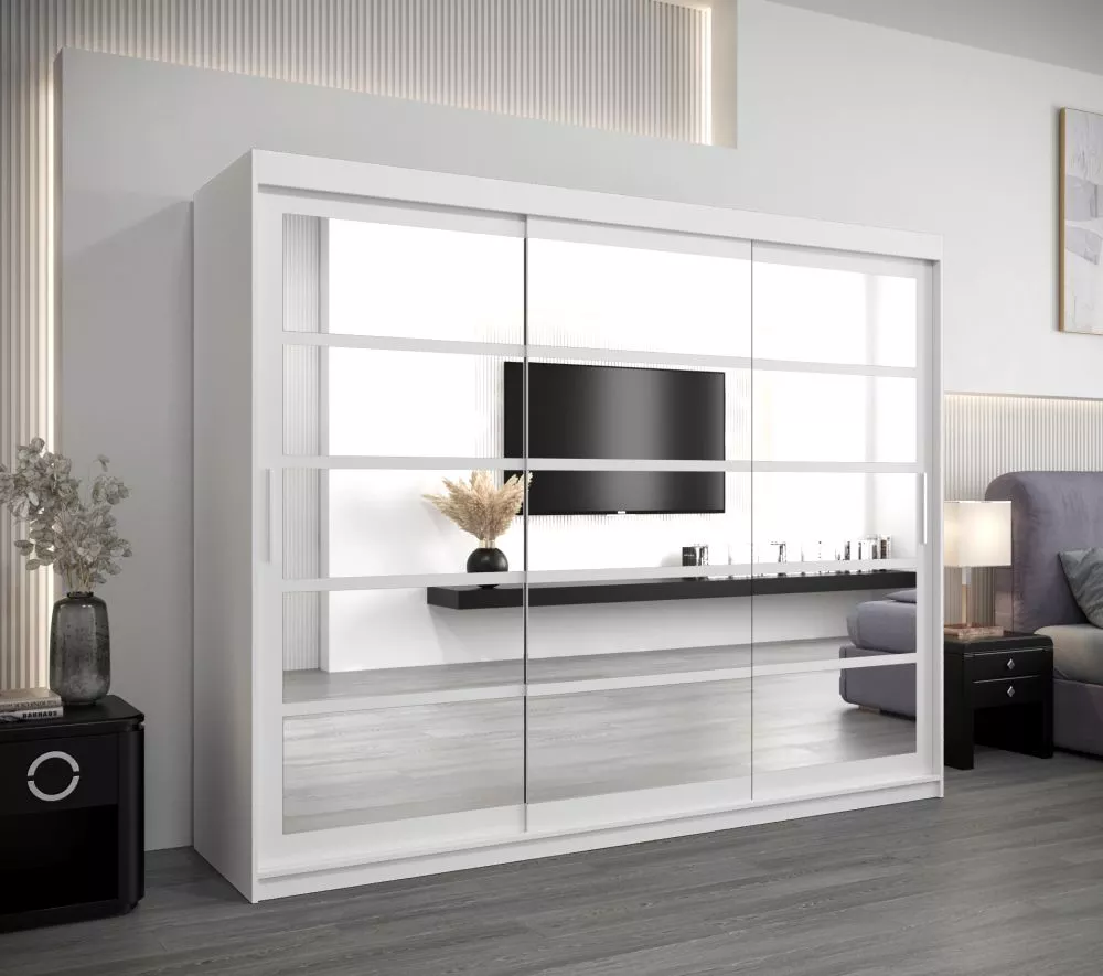 Skapis Roma 2 · Balts · 250 × 62 × 200 cm