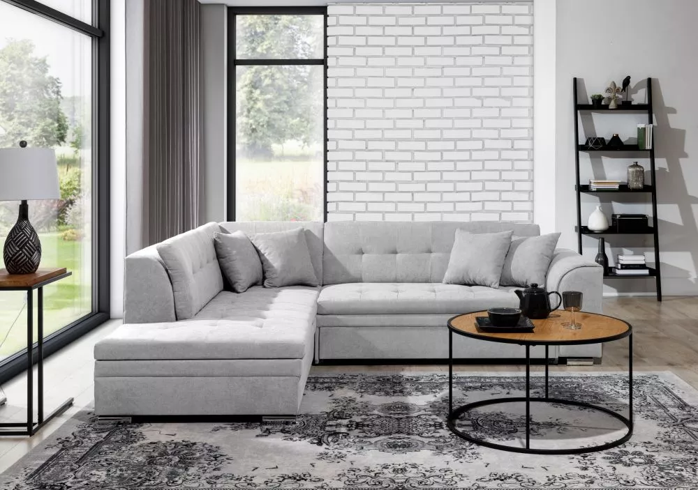 Dīvāns Pieretta Premium Standard · Gaiši pelēks · 205 × 260 × 80 cm
