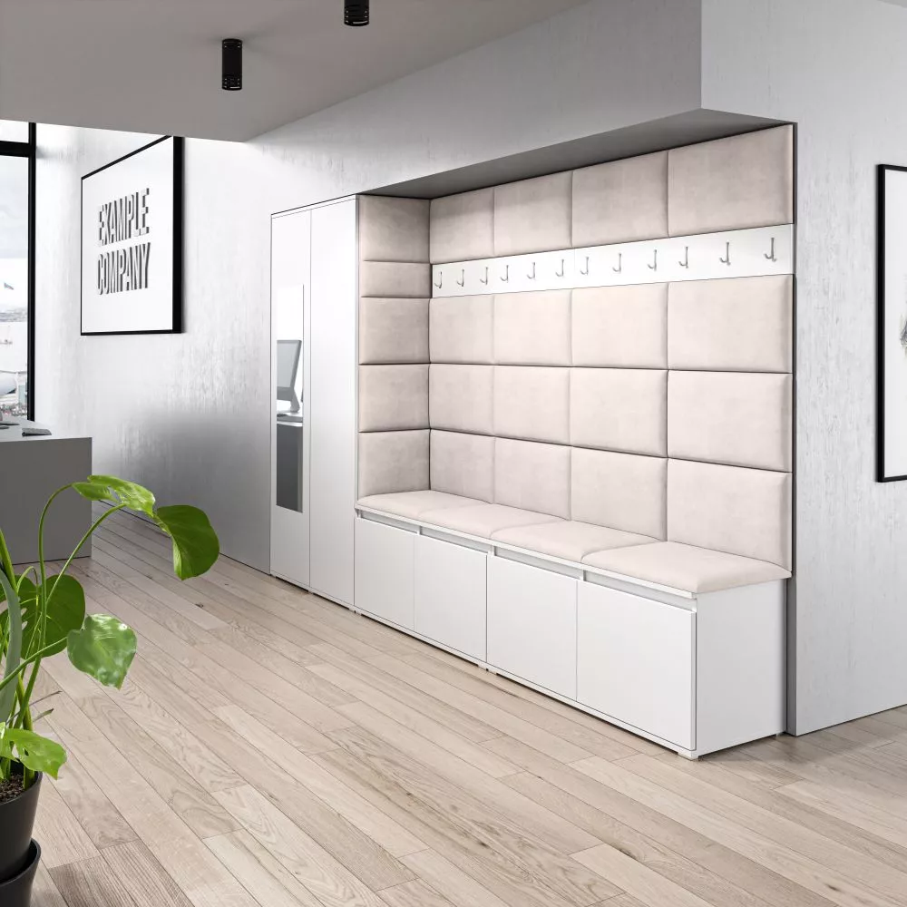 Apavu plaukts Emi 9 Trinity Korpusa krāsa: balts, · 290 × 185 × 40 cm