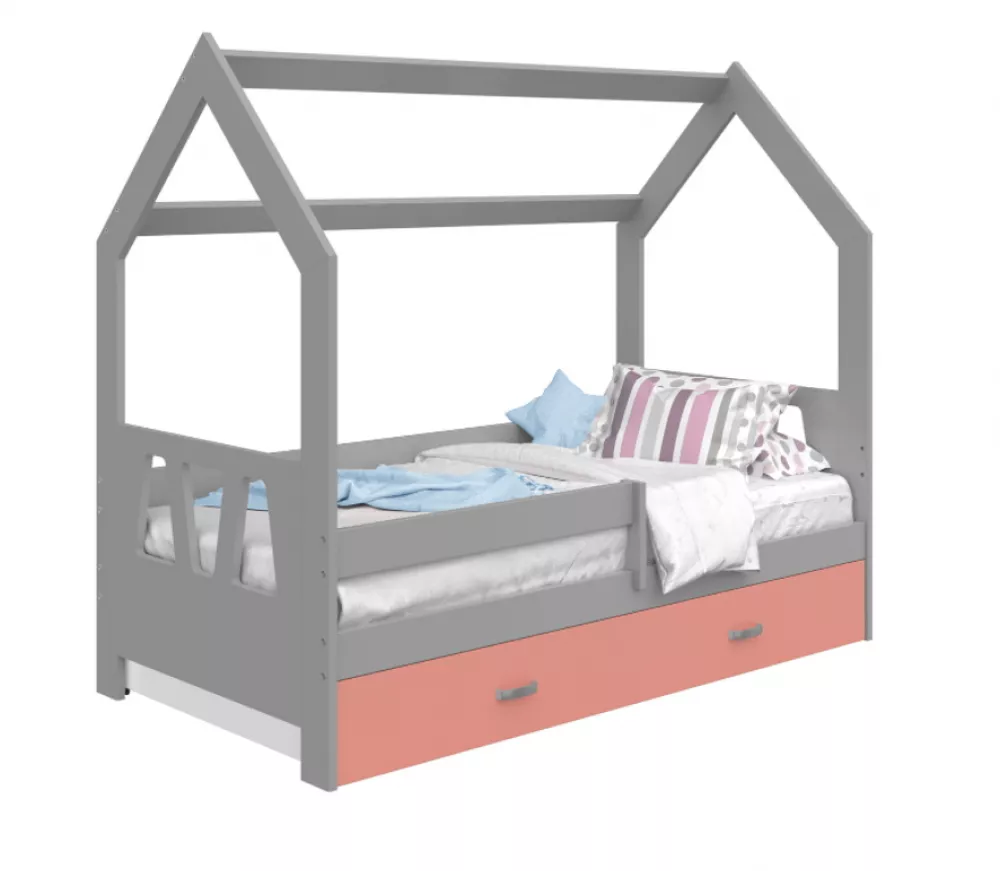 Bērnu gulta Domek D3-A ar stelāžu Guļamvietas platums: 80 cm, Guļamvietas garums: 160 cm, · 87 × 164 × 144 cm
