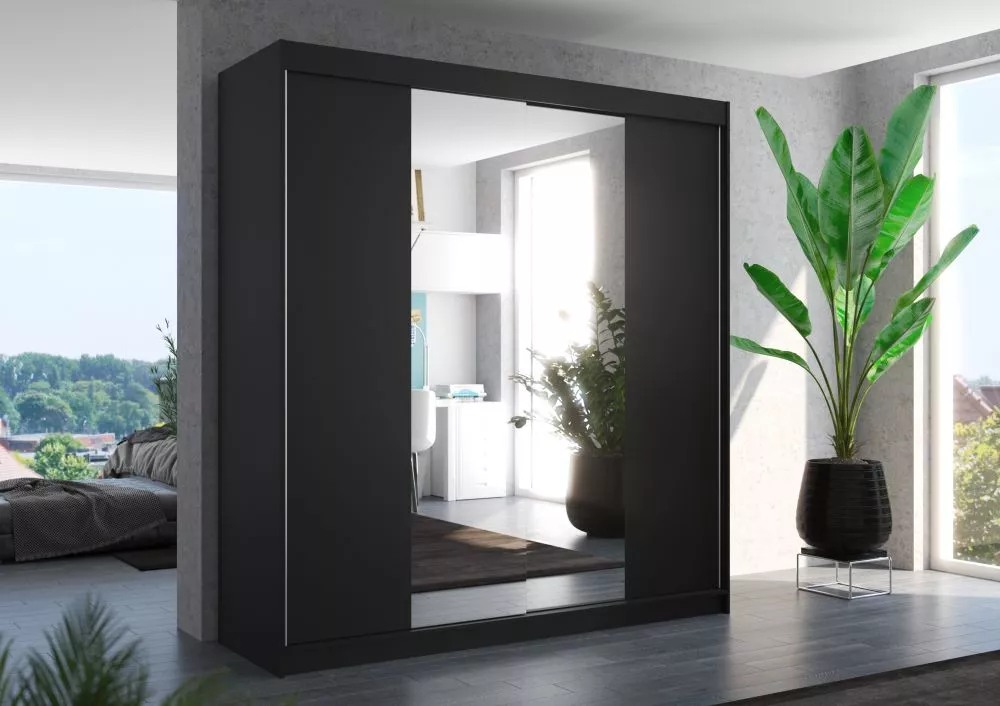 Skapis Perqs · Melns · 200 × 58 × 215 cm