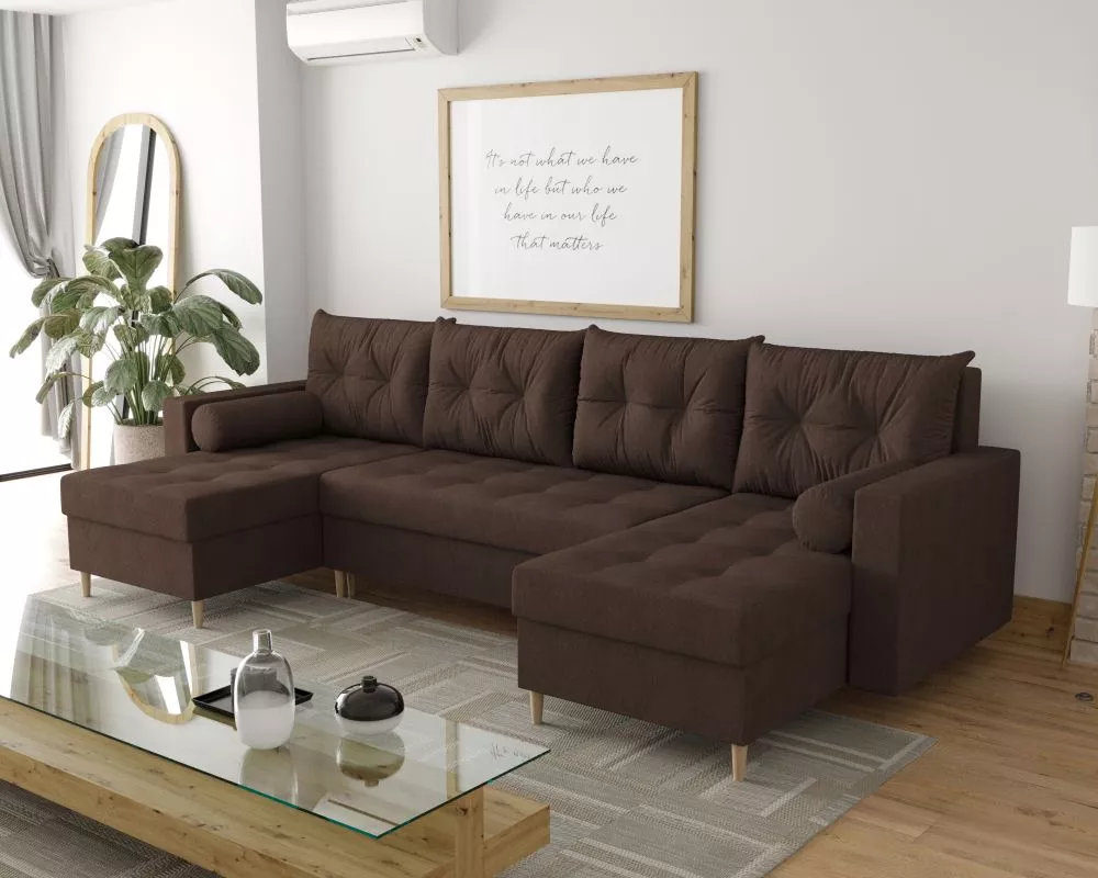 Dīvāns Skandi U standard · Brūns · 145 × 300 × 88 cm