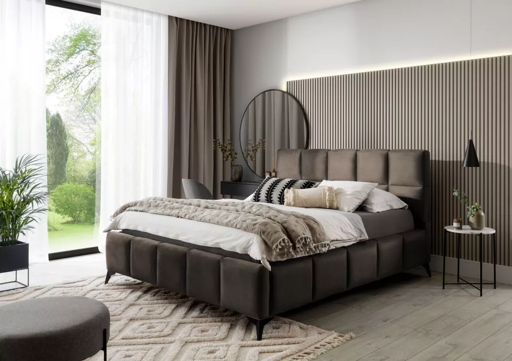 Gulta Mist Premium Standard ar stelāžu Guļamvietas platums: 140 cm, Guļamvietas garums: 200 cm, · Tumši brūns · 160 × 22
