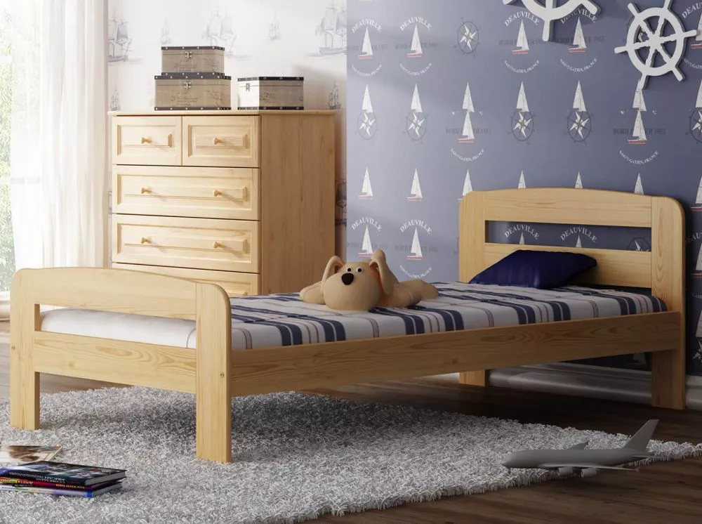 Gulta Klaudia ar stelāžu Guļamvietas platums: 90 cm, Guļamvietas garums: 200 cm, · Priede · 98 × 207 × 69 cm