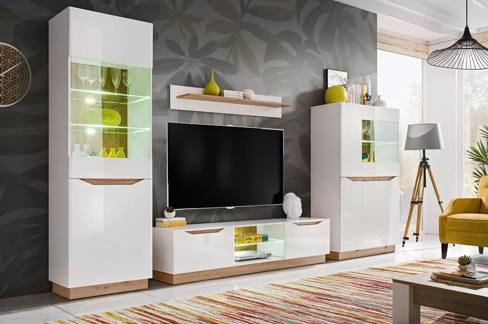 Sekcija Fame ar LED Korpusa krāsa: balts, · 315 × 39.6 × 188 cm