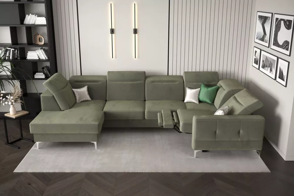 Dīvāns Malibu Max 2 Relax standard · Olīvu · 182 × 350 × 90 cm