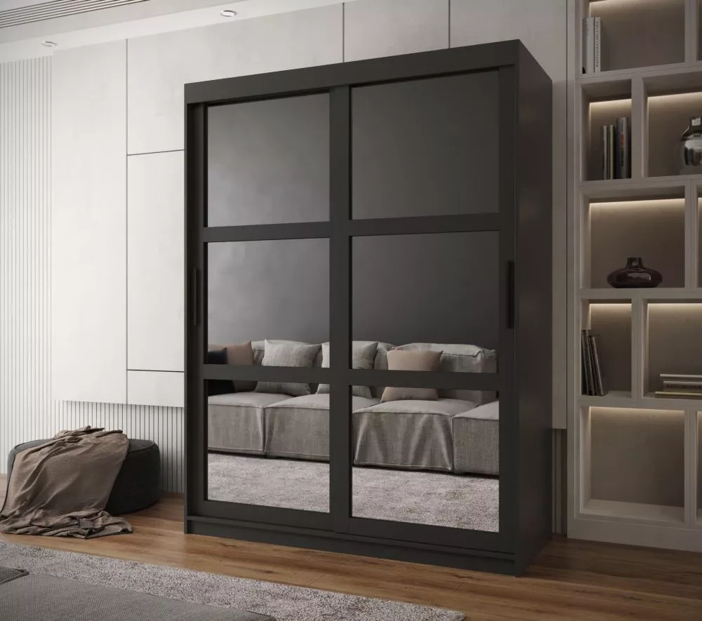 Skapis Miror · Melns · 150 × 62 × 200 cm