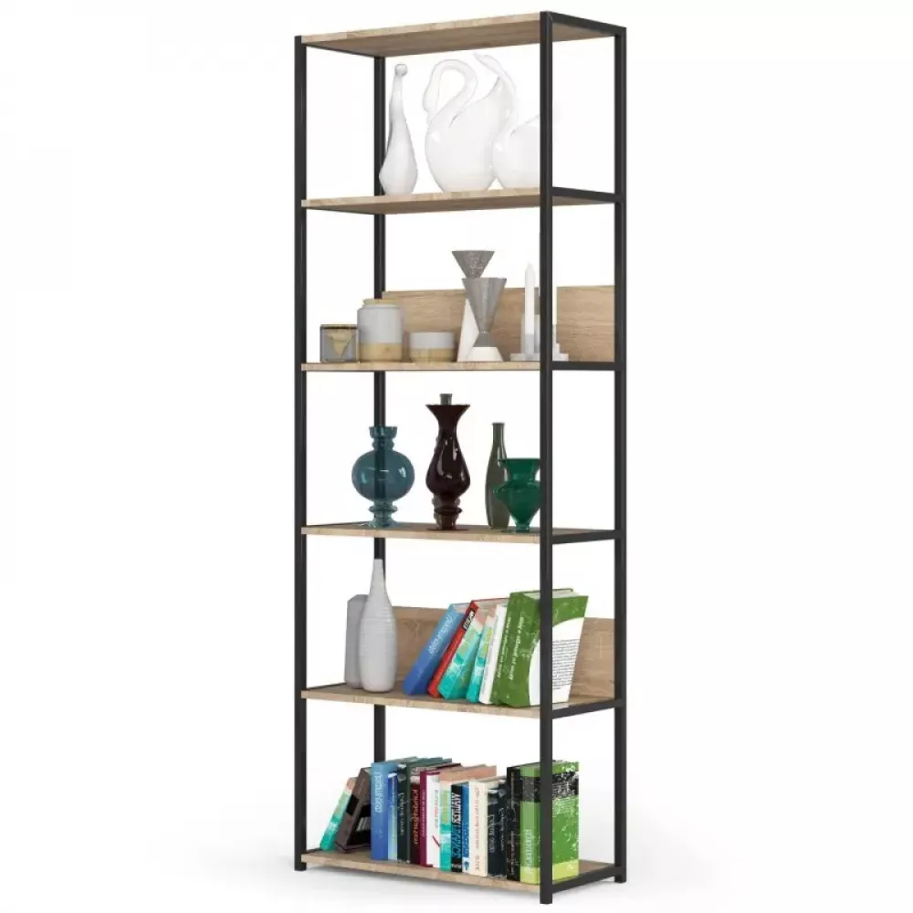 Plaukts Loft Black · Sonoma · 70 × 192 × 32 cm