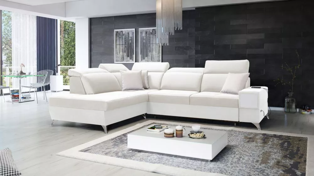 Dīvāns Deus 7 Premium Standard · Krēma + balts · 224 × 286 × 83 cm