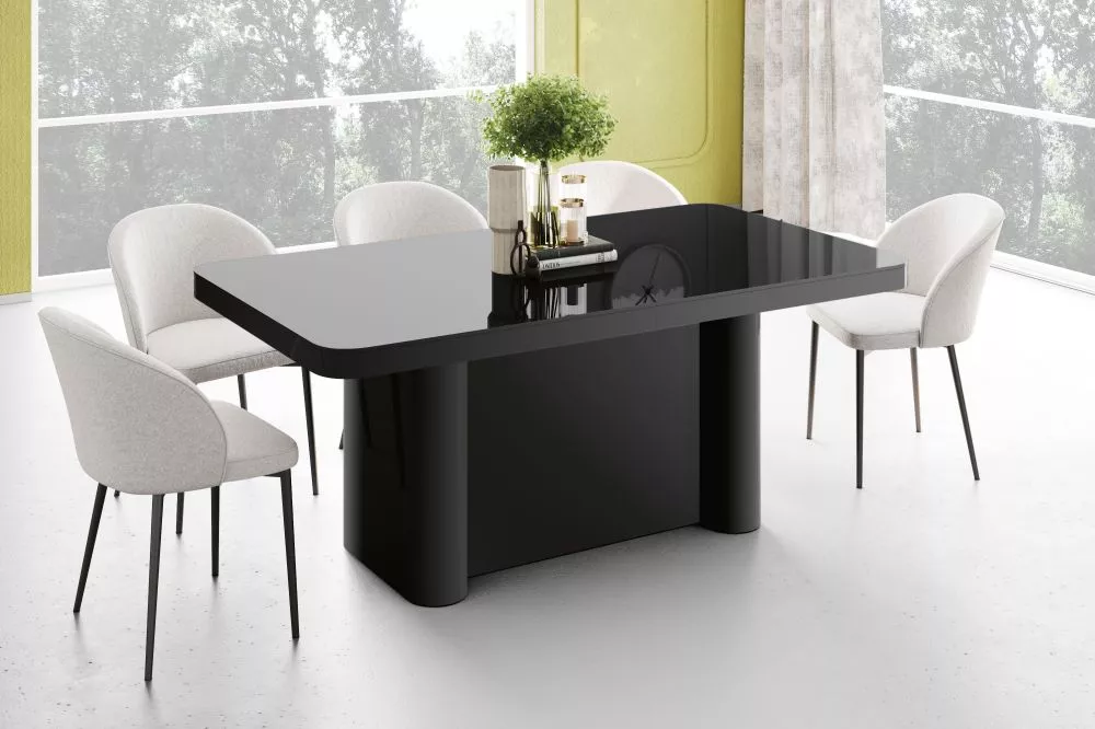 Galds Portofino Gloss · Melns · 160 × 75 × 100 cm