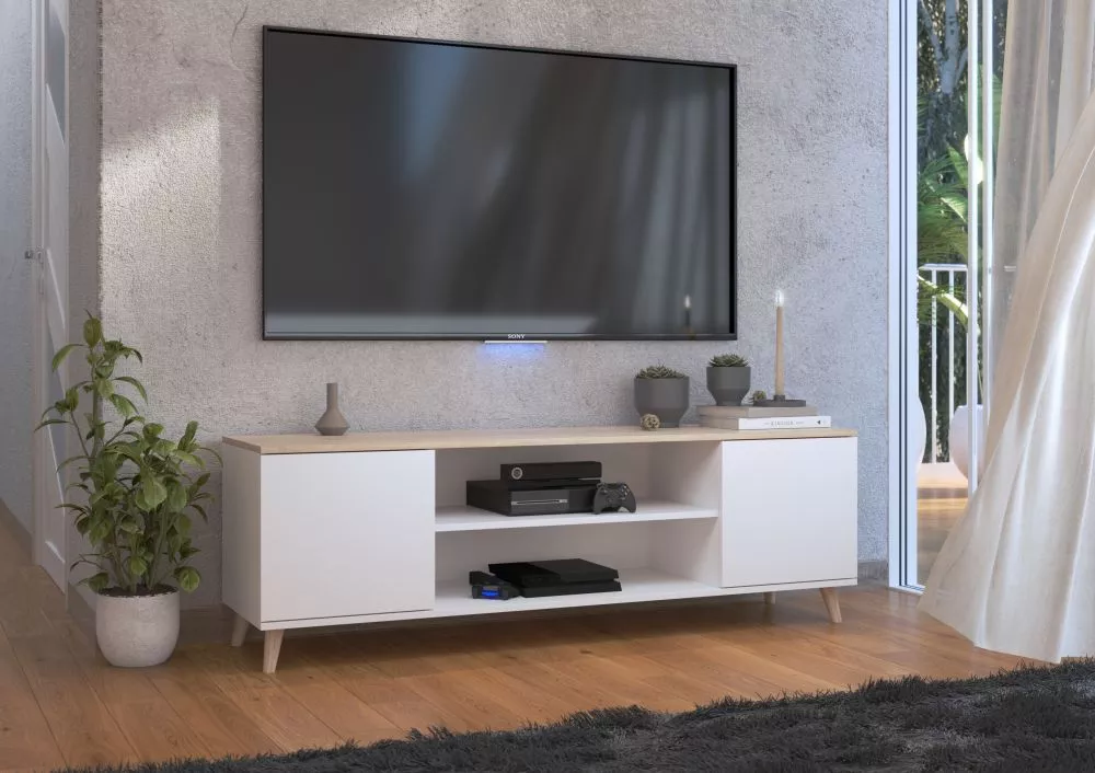 TV tumba Petra Wood · 155 × 40 × 50 cm