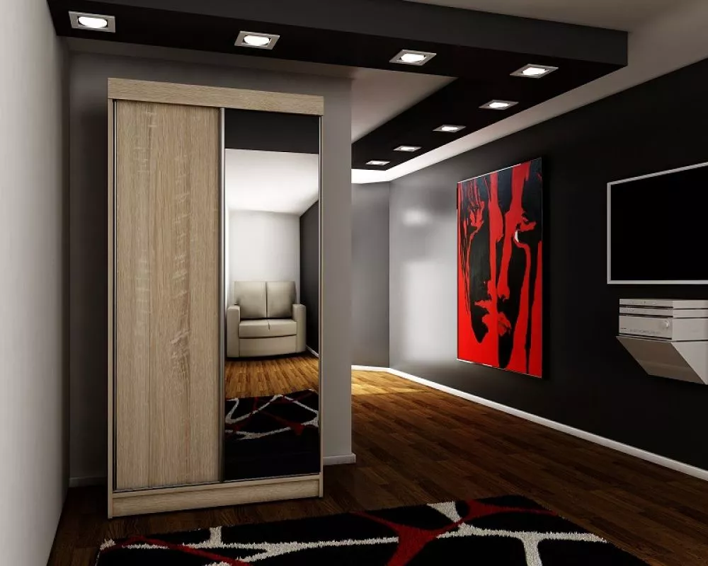Skapis Top 33 ar LED · Ozols sonoma · 100 × 62 × 200 cm