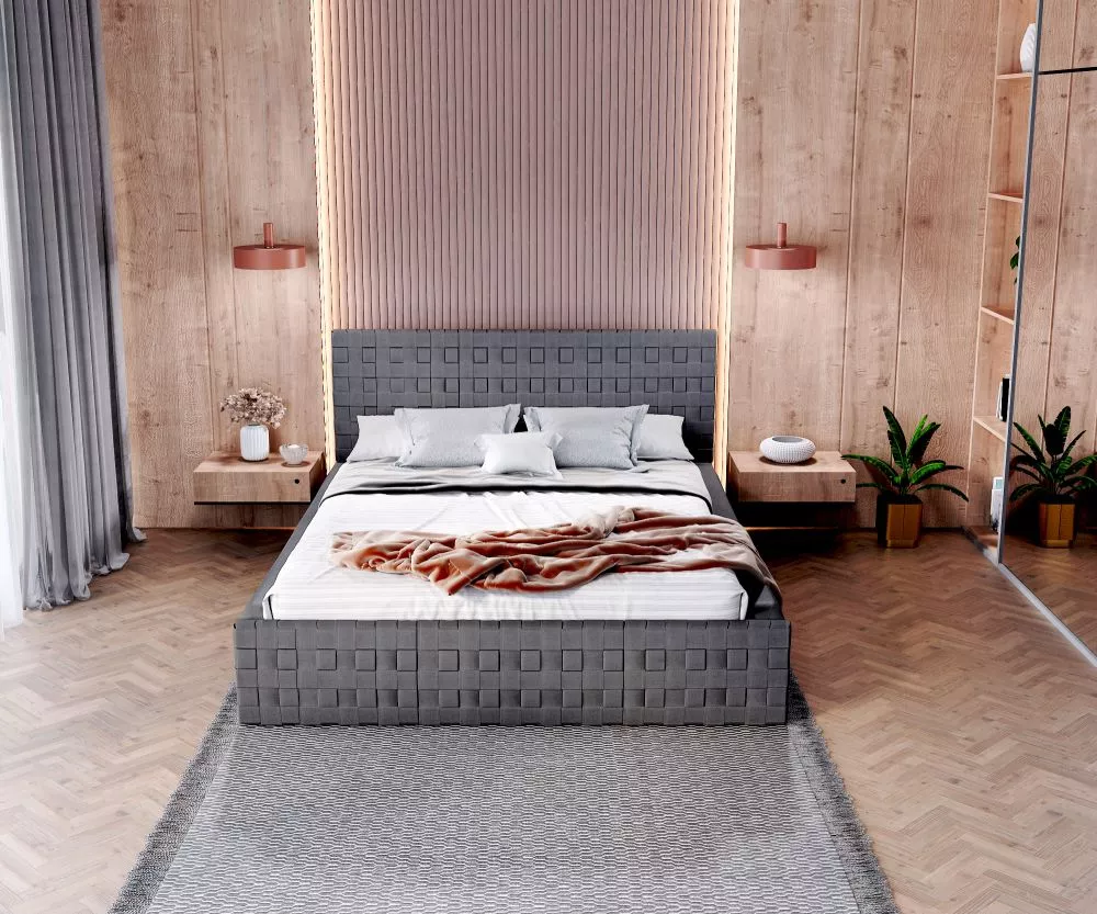 Gulta Nevada Velour Standard ar stelāžu Guļamvietas platums: 160 cm, Guļamvietas garums: 200 cm, stelāžas tips: metāla, 