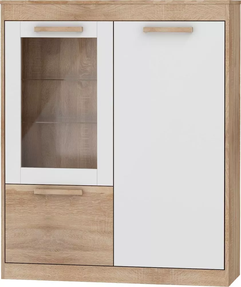 Plaukts Maximus MXS 27 · Sonoma + balts spīdums · 100 × 120.8 × 33.4 cm