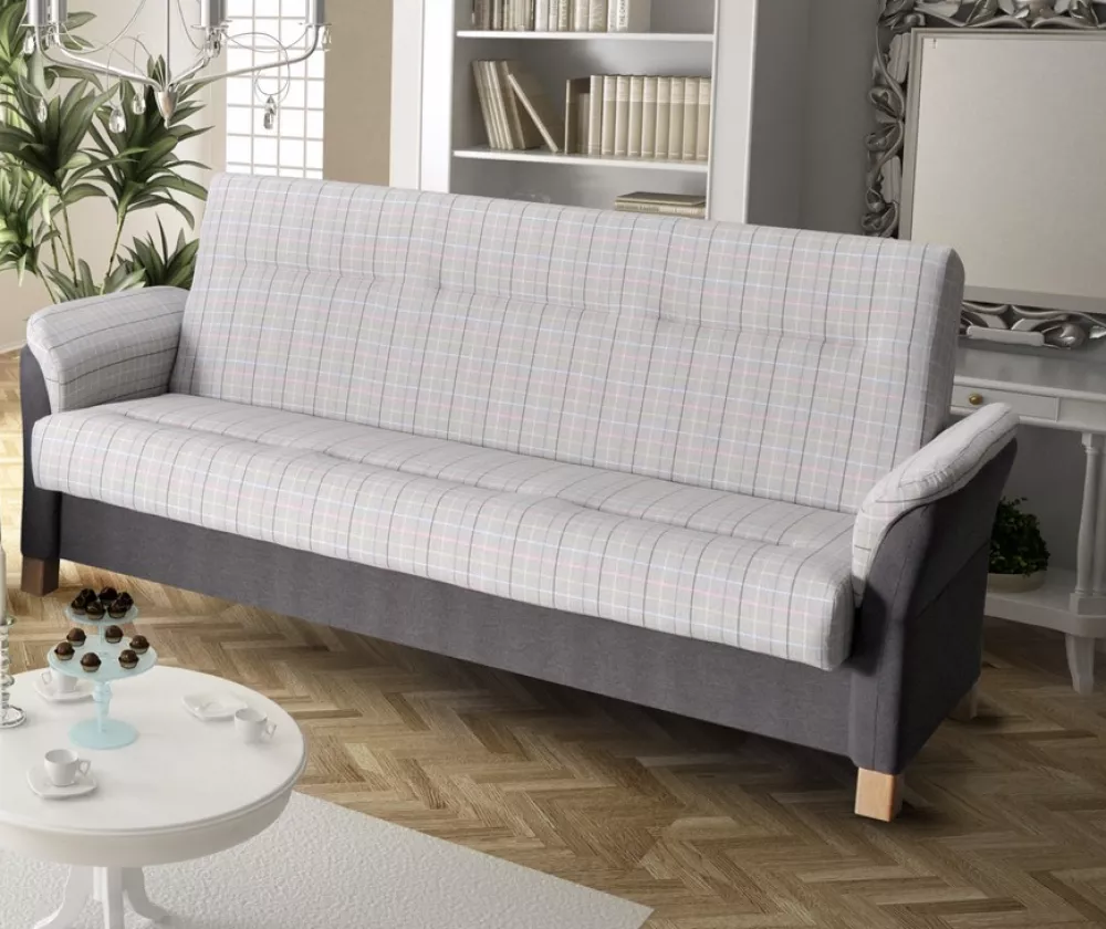 Dīvāns Avanti 2 3S Standard · Gaiši pelēks + pelēks · 86 × 226 × 100 cm