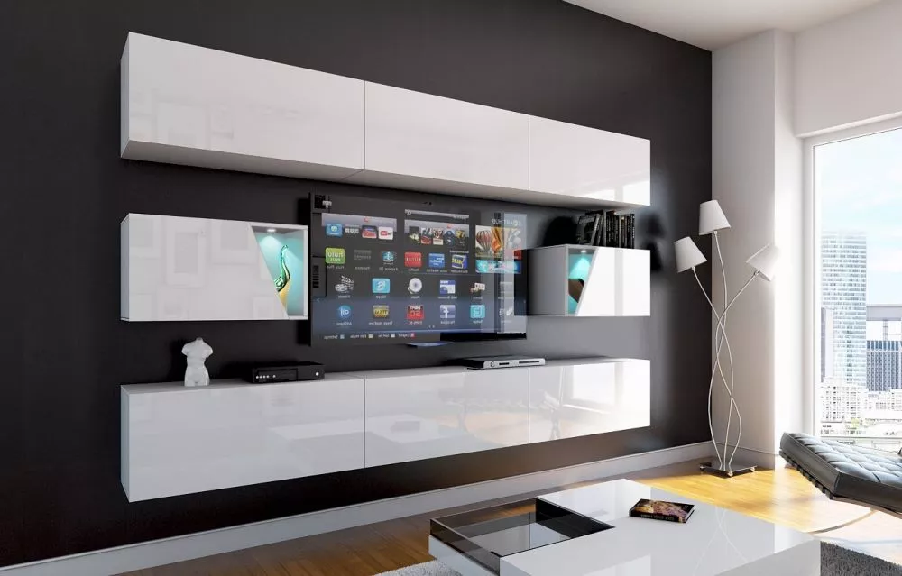 Sekcija IS S14 ar LED · Balts · 250 × 35 × 171 cm
