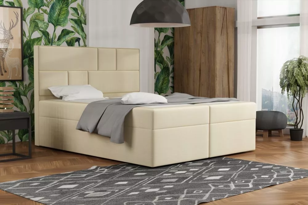 Gulta Modern 1 Standard Guļamvietas platums: 140 cm, Guļamvietas garums: 200 cm, · Gaiši bēšs · 142 × 210 × 120 cm