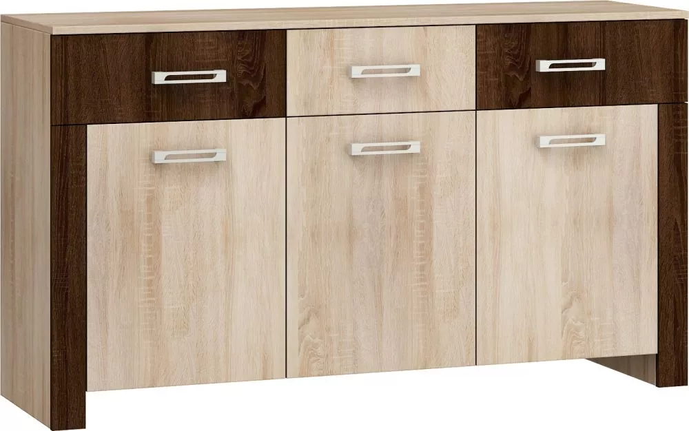 Kumode Hugo Hug 04 · Ozols sonoma + kastanis venge · 143 × 42 × 82 cm