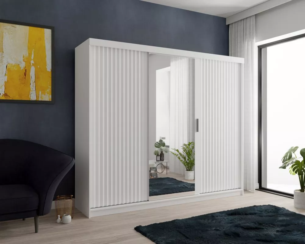 Skapis Chicago Wave · Balts · 250 × 62 × 216 cm