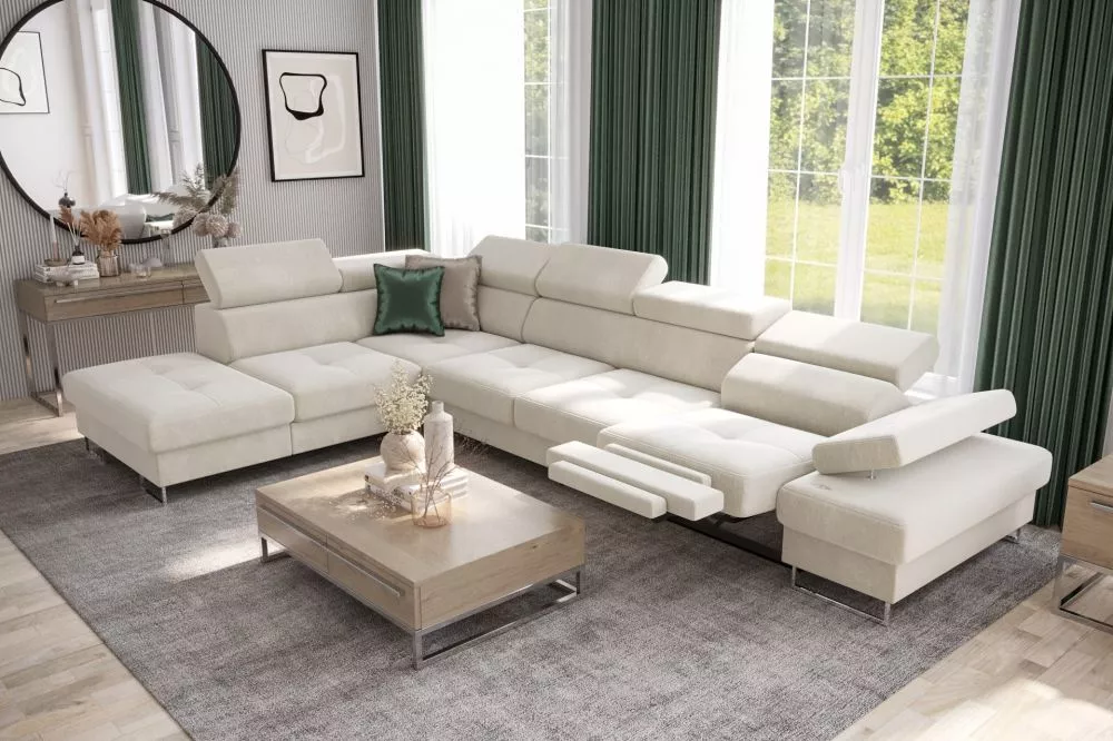 Dīvāns Galaxy Premium Relax standard · Gaišais krēms · 225 × 346 × 74 cm