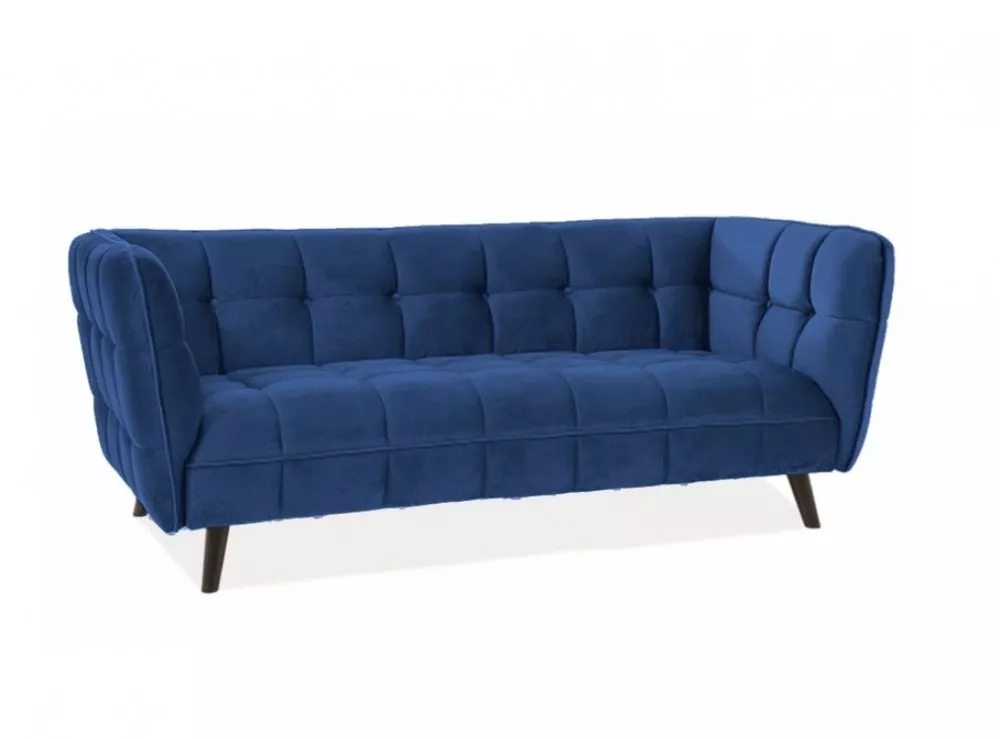 Dīvāns Castello Velvet 3 · Zils · 85 × 200 × 78 cm
