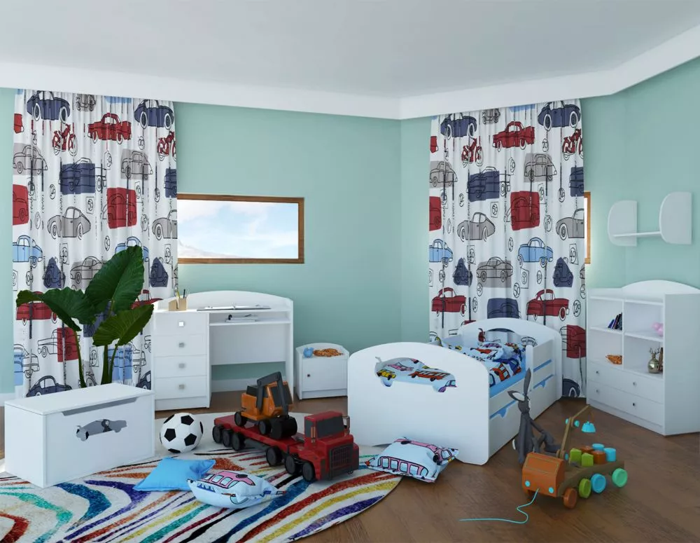 Bērnu gulta Happy Design Auto L04 160x80 ar stelāžu Guļamvietas platums: 80 cm, Guļamvietas garums: 160 cm, · 92 × 164 ×
