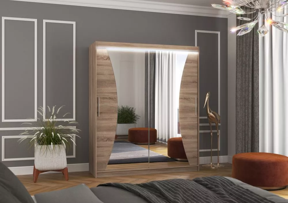 Skapis Charlotte ar LED · Trifele · 180 × 58 × 215 cm
