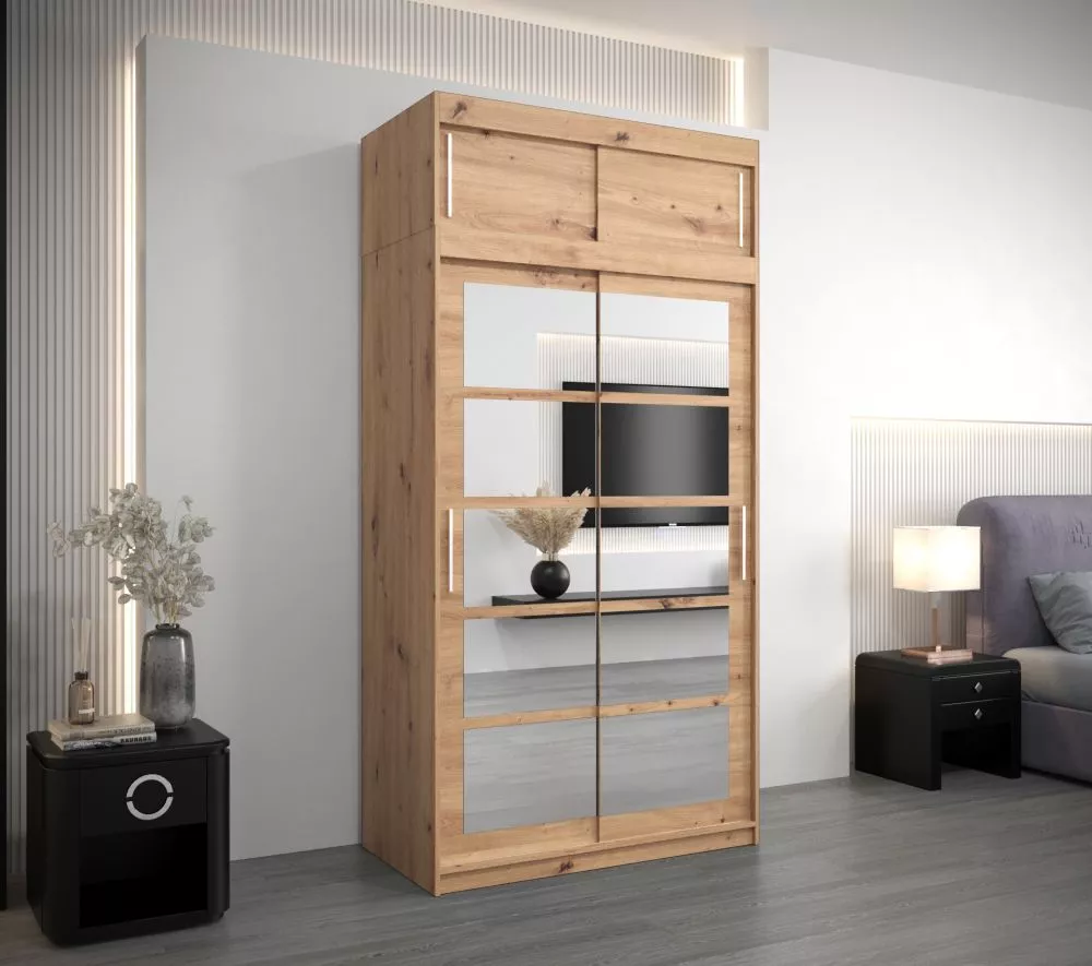 Skapis Roma 2 Premium · Ozols artisan · 120 × 62 × 240 cm