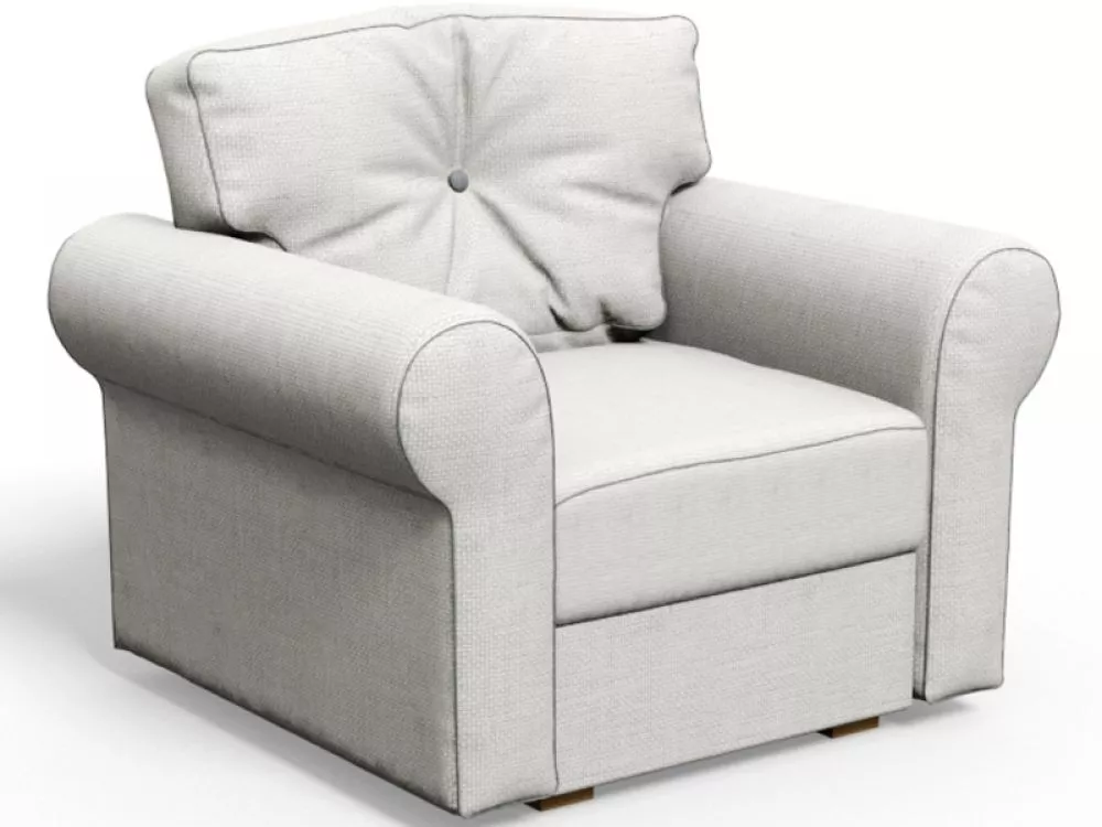 Mīksts krēsls Stockholm 1S standard Sēdvietas dziļums: 60 cm, · Gaiši pelēks · 100 × 87 × 90 cm