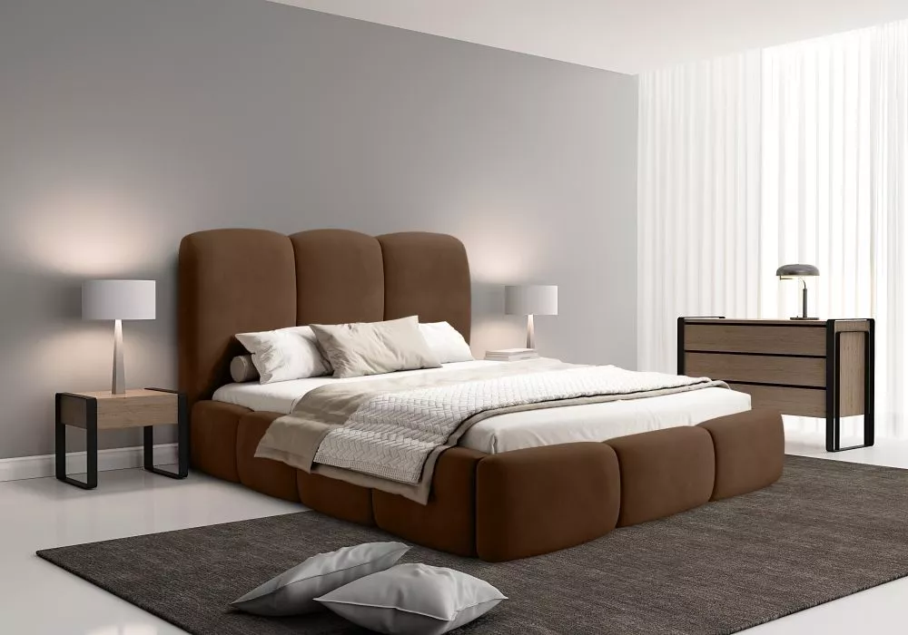 Gulta Allure Macau Standard ar stelāžu Guļamvietas platums: 160 cm, Guļamvietas garums: 200 cm, stelāžas tips: koka, · B